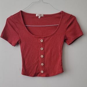 Stella Tweed Ribbed Crop Top